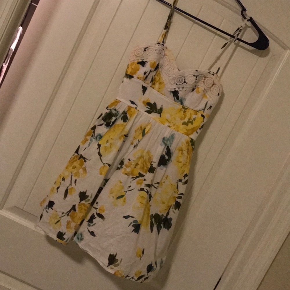 White and yellow flowered dress!